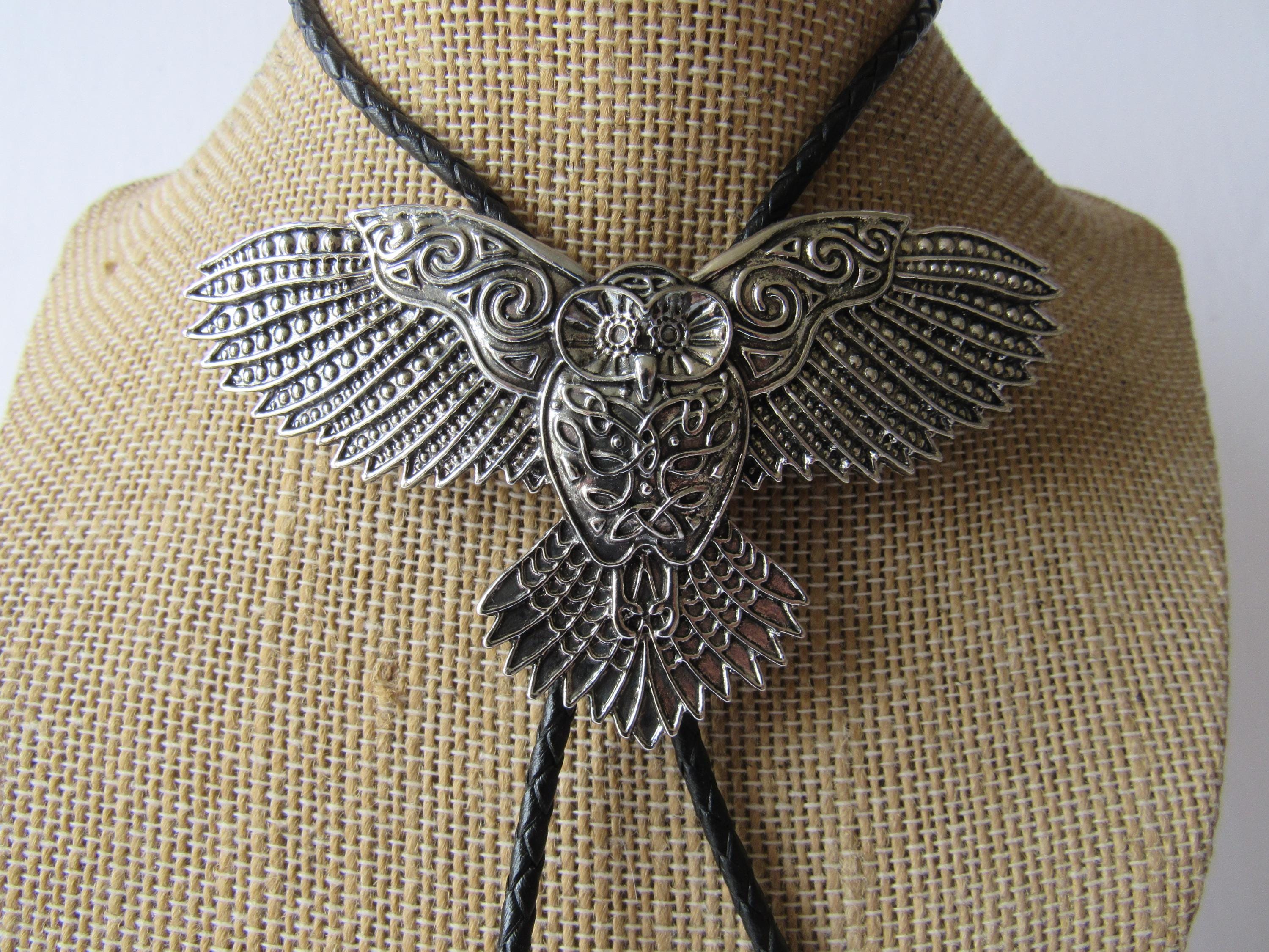 フクロウ ボロタイ ネックレス ウェディング 北欧 魔女 ネクタイ