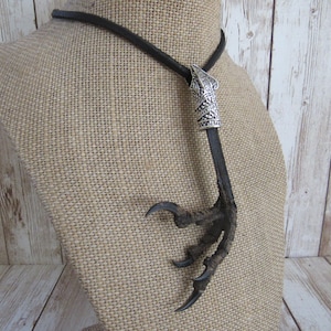 Real Crow Foot/Talon Claw Necklace Snake Head Bird Feet Animal Bone Jewelry Large