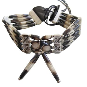 Handmade Buffalo Bone Choker Bone Necklace Two Tone Regalia Native Necklace Tribal Choker Boho Jewelry