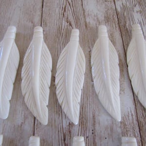 Feather Pendants Buffalo Bone 2 3/4 Pendants Charms Beads Animal Jewelry 908