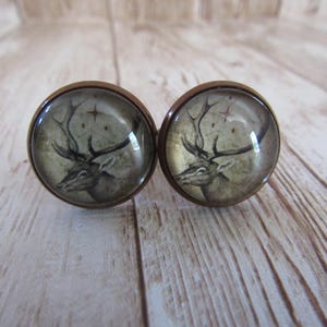 Deer Cufflinks Wildlife Cuff Links Animals Wedding CL49