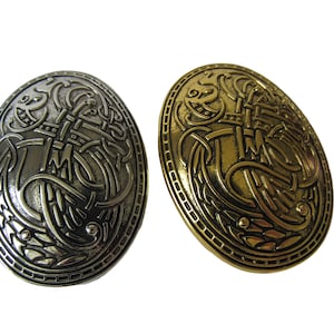 Viking Wolf Shield Brooch Bird Goth Raven Dark Jewelry Viking Apron Cloak