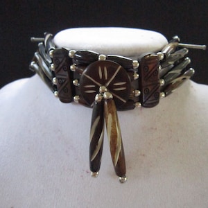 Buffalo Bone Choker Bone Necklace Black Regalia Native Necklace Tribal Choker Boho Jewelry