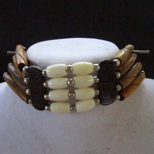 Buffalo Bone Choker Bone Necklace Brown/White  Regalia Native Necklace Tribal Choker Boho Jewelry