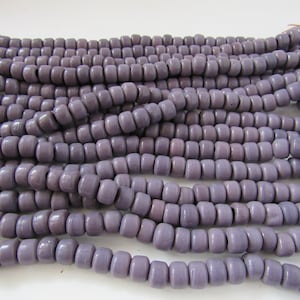 Glass Crow Pony Beads 9 x 6mm  LIGHT PURPLE 100 per strand Jewelry/Craft Projects