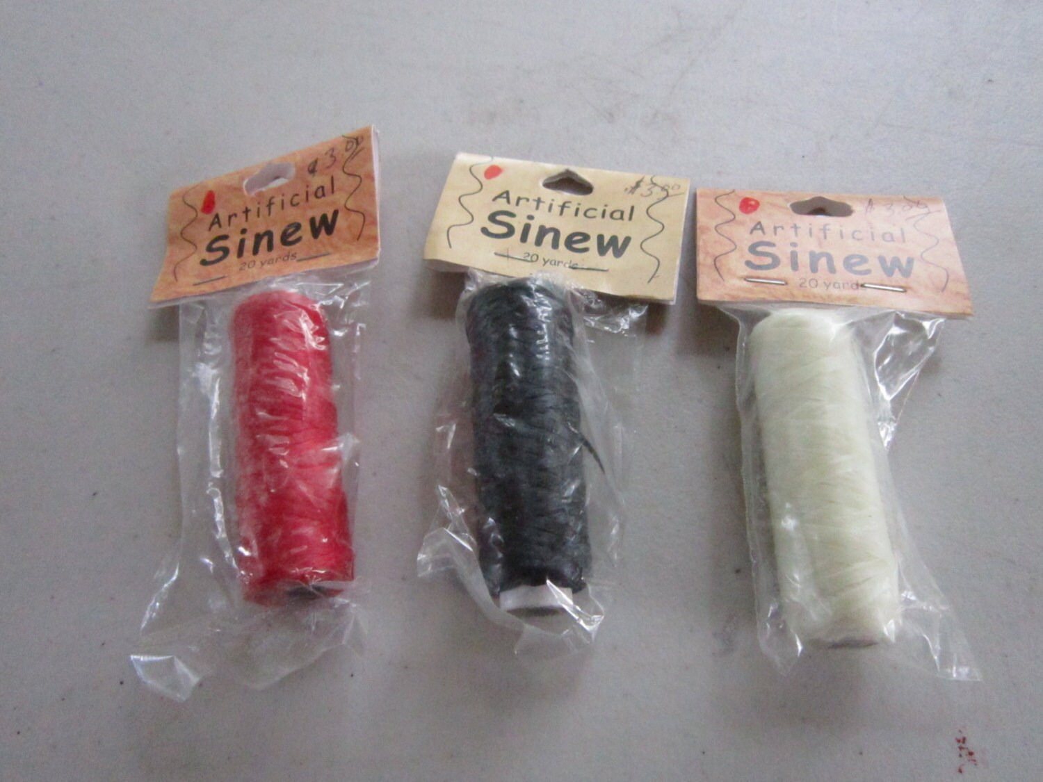 Artificial Sinew 70lb 20yds  Thread Leather Beads Jewelry Crafts 3 CO…