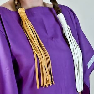 Pair Braided  Leather Hair  Wraps Ponytail Buckskin Tribal Hair Ties Accessories