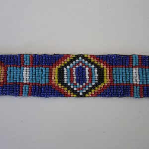 Glass Beaded Strip 5 x 1  Tribal Regalia Beadwork Leather Craft Sewing Regalia S2