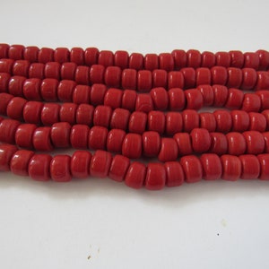Glass Crow Pony Beads 9 mm x 6 mm Dunkelrot 100 pro Strang Schmuck/Bastelprojekte