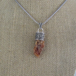 Orange Kyanite Pendant Kyanite Necklace Chain Jewelry Crystal Boho Jewelry N2115