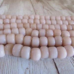 Glass Crow Off White/Beige Beads 9 x 6mm 100 Pony Tribal Jewelry/Craft Projects image 3