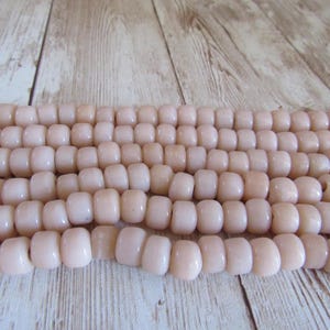 Glass Crow Off White/Beige Beads 9 x 6mm 100 Pony Tribal Jewelry/Craft Projects image 4