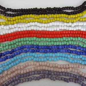 Opague Glass Crow Pony Beads 9mm x 6mm 100 pcs  Jewelry/Craft Projects You choose 7 color choices