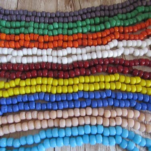 Opague Glass Crow Pony Beads 9mm x 6mm 100 pcs  Jewelry/Craft Projects Choose Color