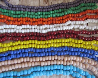 Cuentas de poni de cuervo de vidrio opaco de 9 mm x 6 mm, 100 unidades, para proyectos de joyería y manualidades. Elige el color.