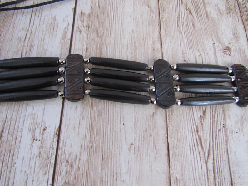 Black Choker Buffalo Bone Geronimo Regalia Pow Wow Indian Plain image 4