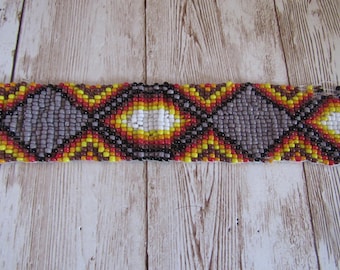 Tira de cuentas de vidrio 10 x 1,25 Artesanía tribal Regalia Trabajo con cuentas Artesanía en cuero S1