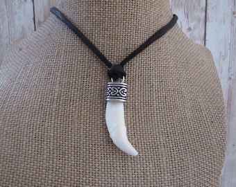 Coyote Tooth Pendant Necklace Animal Bone Spirit Animal Jewelry