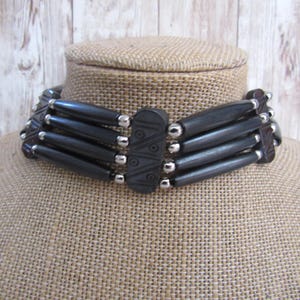 Black Choker Buffalo Bone Geronimo Regalia Pow Wow Indian Plain image 1