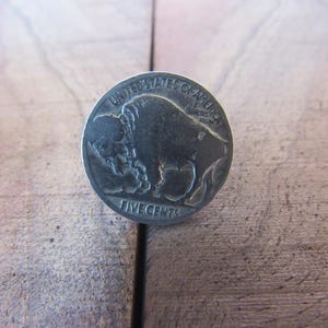 Real Buffalo Nickel Tie Tack Brooch Vintage Coin Jewelry T8