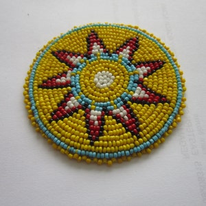 Beaded Rosette Medallion Tribal Regalia Beadwork Craft 4A