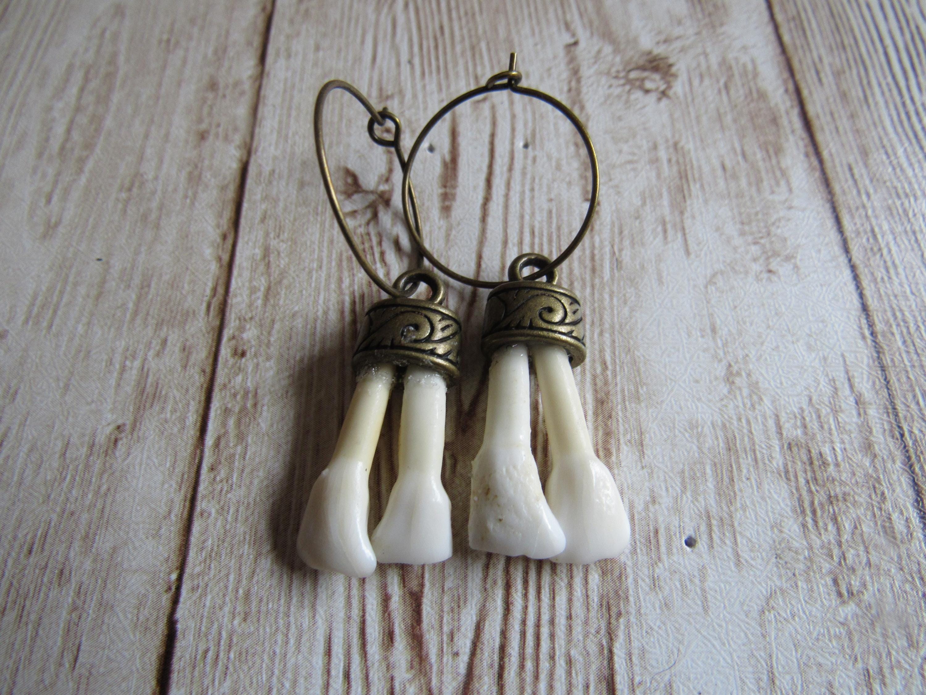 81stgeneration Orecchini Pendenti Intagliati A Mano – Nodo Celtico In Osso Di Bufalo E Ottone Dorato, Stile Tribale Boho, Confezione Regalo