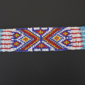 Glass Beaded Strip 3 sizes  Tribal Regalia Bead work  Leather Craft S3