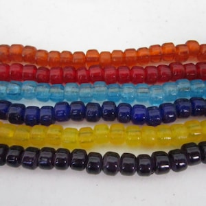 Translucent Glass Crow Pony Beads 9mm x 6mm 100 pcs  Jewelry/Craft Projects You choose 7 color choices