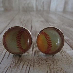Baseball Clay Cufflinks Sports Cuff Links Wedding CL69