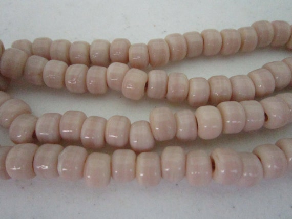 Glass Crow Pony Beads 9 x 6mm OFF WHITE 100 per strand Jewelry/Craft Projects