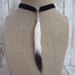 Hermelijnstaarthanger Wezelstaartketting Dierenbont Choker Sieraden Boho Goth