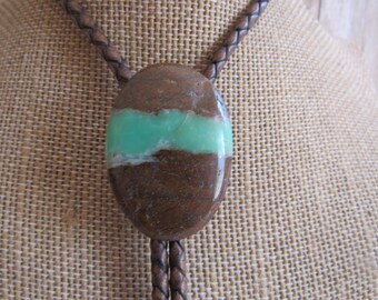 Chrysoprase Gemstone Bolo Tie Necklace Wedding Western Necktie Jewelry N5333