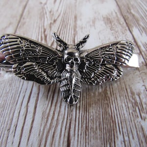 Dead Head Moth Skull Tie Bar Tie Clip Gothic Wedding Jewelry T16