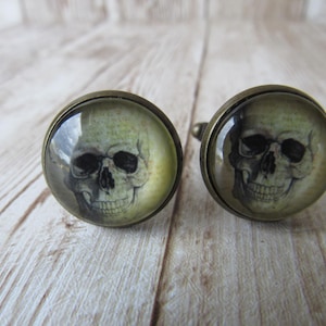 Schädel Manschettenknöpfe Hochzeit Bräutigam Halloween Gothic Manschettenknöpfe CL13