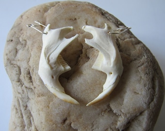 Muskrat Jawbone Earrings Spirit Jewelry Animal Bone Jewelry