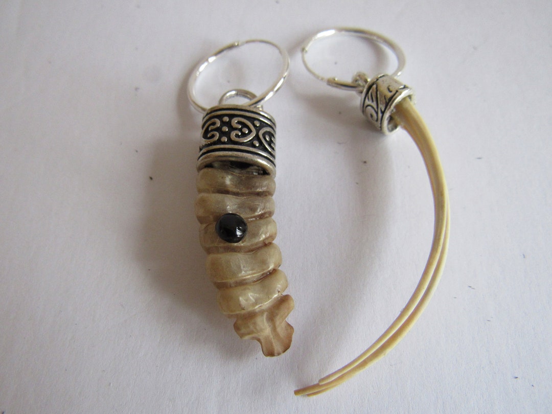Rattlesnake Rattler Tail & Rib Bone Earrings Jewelry Snake Spirit ...