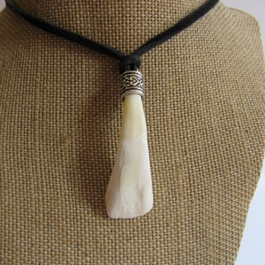 Buffalo Tooth Pendant Animal Tooth Necklace Tribal Spirit Animal Jewelry N4285