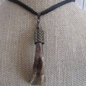 Buffalo Tooth Pendant Animal Tooth Necklace Tribal Spirit Animal Jewelry N6096