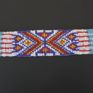 Glass Beaded Strip 5 x 1  Tribal Regalia Beadwork Craft S3