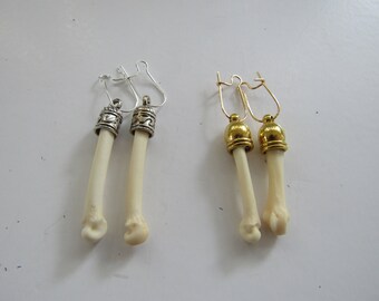 Bobcat Foot Bone Earrings Dangle Animal Bone Jewelry ( Lynx rufus)