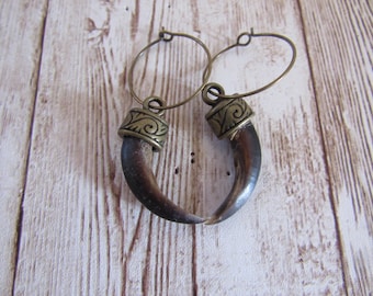 Porcupine Claw Earrings Dangle Animal Bone Jewelry