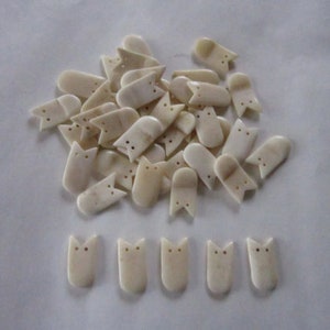 50 Handcrafted Elk Teeth made from Buffalo Bone Faux Teeth