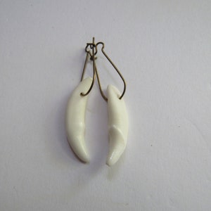 Coyote Teeth Earrings Dangle Animal Bone Jewelry Bone Earrings
