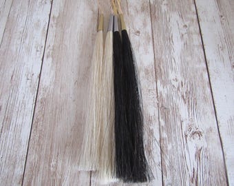 8" Horse Hair Scalp Locks Black or White Native Crafts Tribal Pow Wow Regalia Jewelry