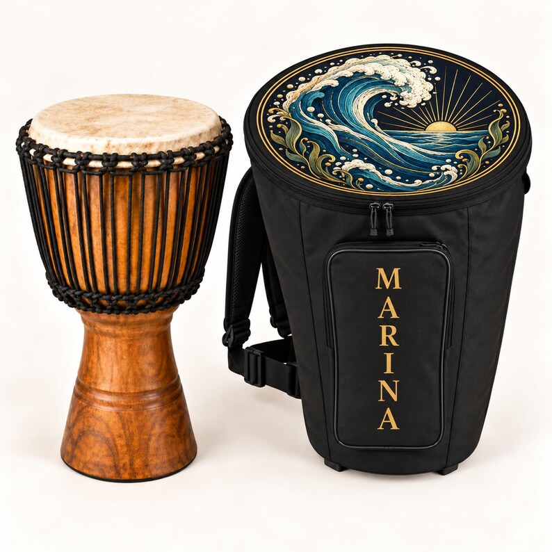Djembe Drum Bag, Personalized Kadore Fabric Carrying Case With Backpack ...