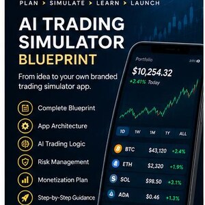 Ritplan för AI-handelssimulator | Utveckling av Fintech-appar för Android + iOS | Specifikationer för AI-verksamhet och produkt bild 1
