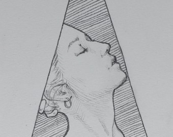 Meditaciones en ángulos - Dibujo a lápiz de grafito