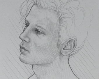 Melancolía - Dibujo a lápiz de grafito