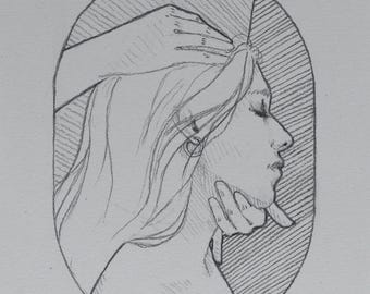 Meditaciones en curvas - Dibujo a lápiz de grafito