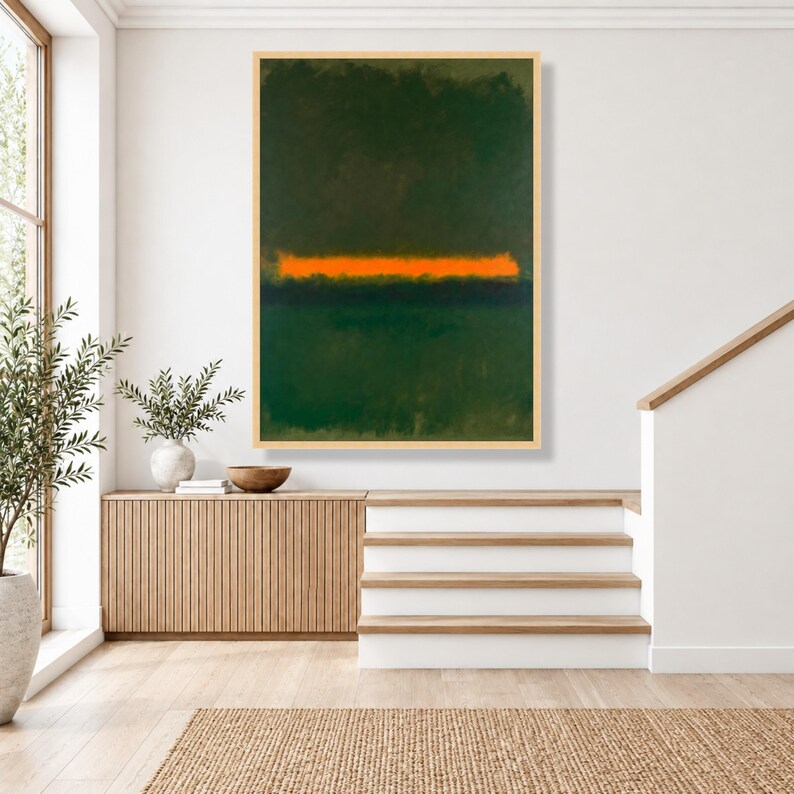 Mark Rothko Green and Orange Abstract Canvas Print, Color Block Wall ...